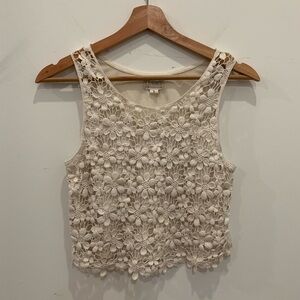 LA Hearts crochet cropped flower tank